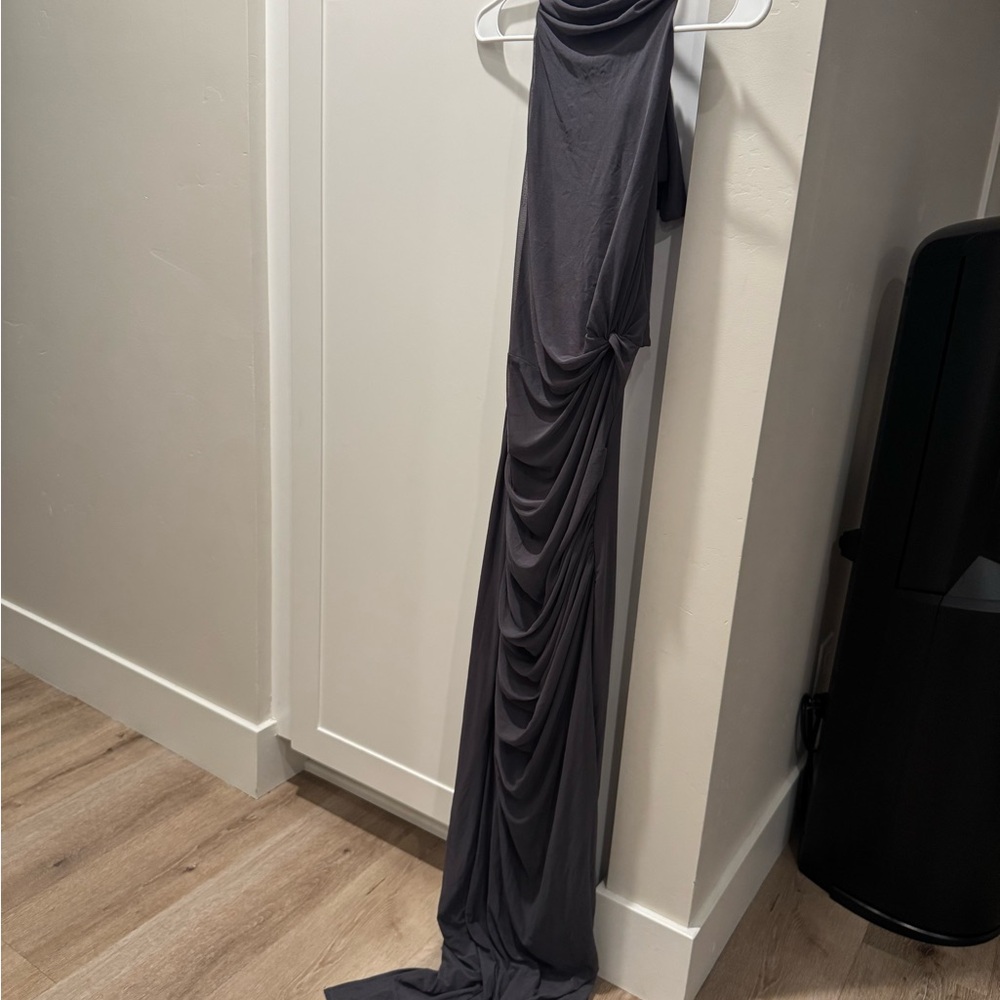 ASOS Charcoal Draped Maxi Dress
